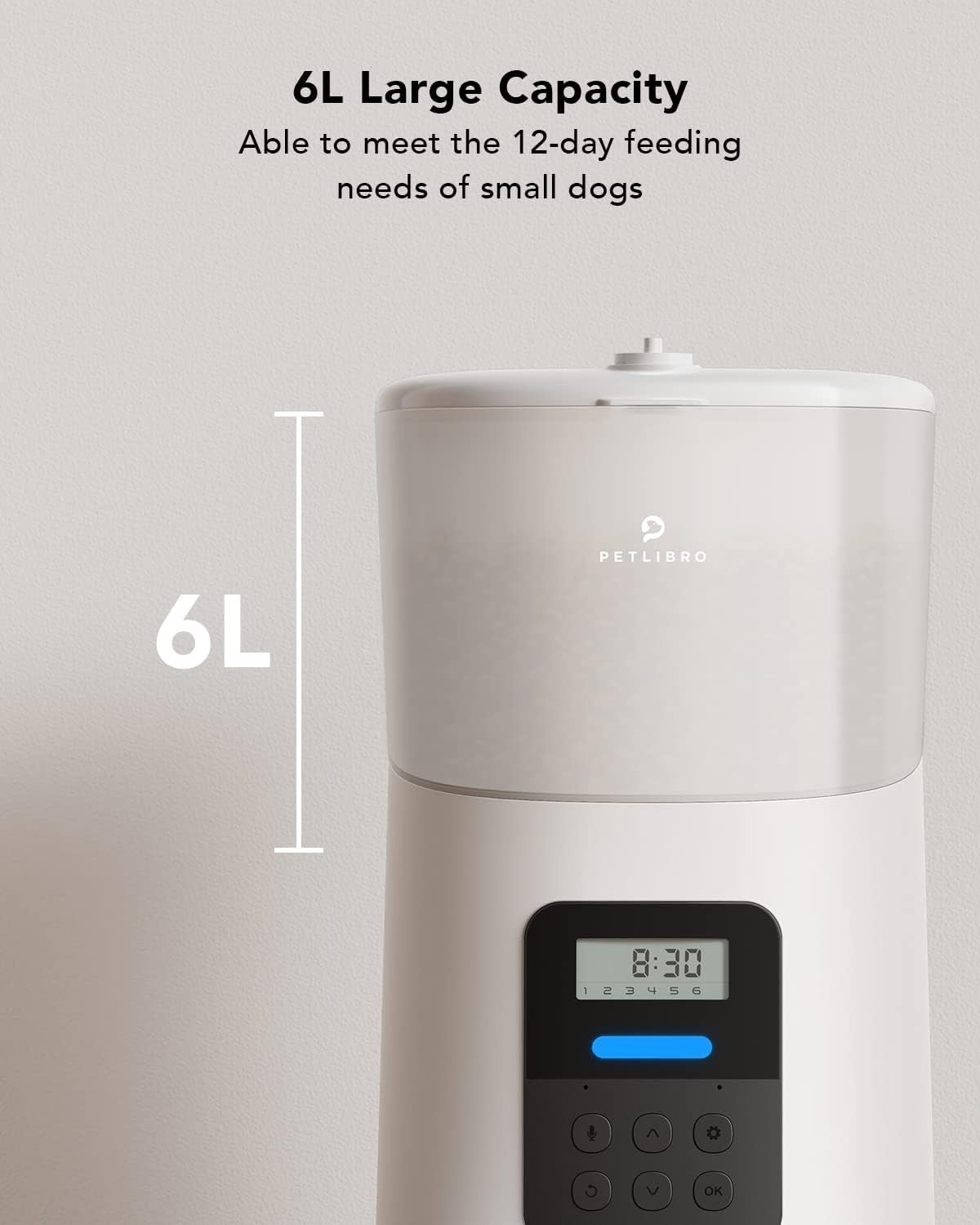 Automatic Pet Feeder 6L Auto Cat Dog Food Dispenser Timer Portion Control