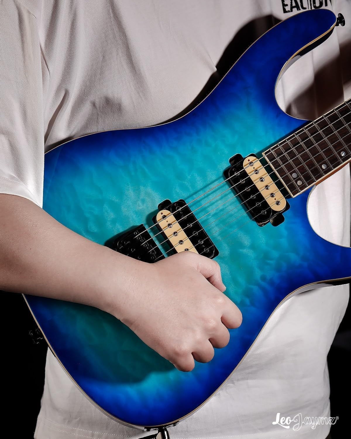 Electric Guitar HH Pickups Locking Tuners Maple Neck Blue Burst