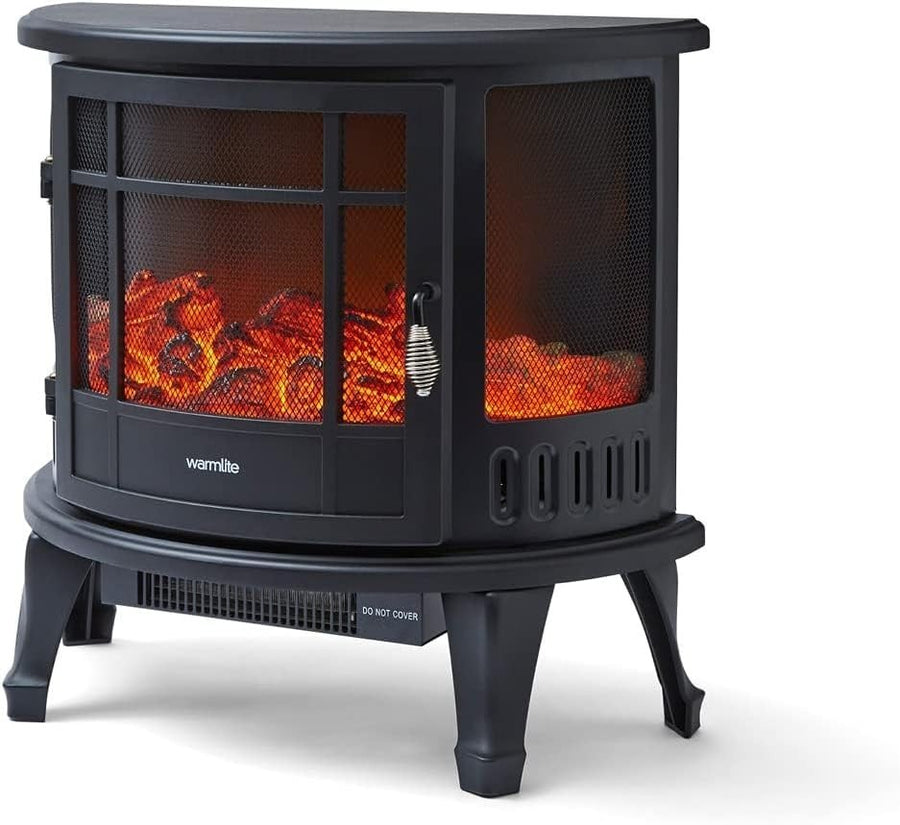 1800W Log Effect Electric Fireplace Heater Stove | Freestanding Flame Fire
