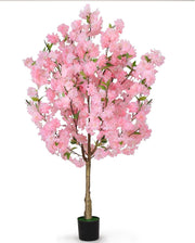 120cm Pink Artificial Cherry Blossom Tree Faux Flower Potted Decor Home Office