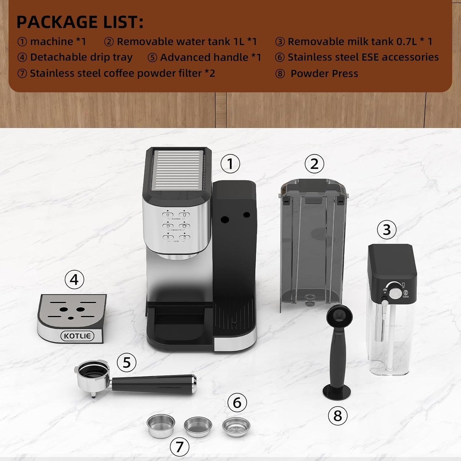 20Bar Espresso Coffee Machine | Automatic Milk Frother | One-Touch Latte Maker