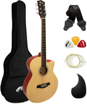 Full Size Cutaway Acoustic Guitar Starter Pack Natural