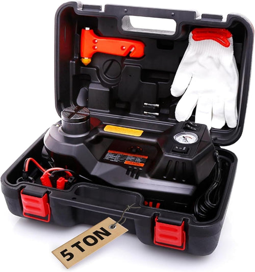 5 Ton Electric Hydraulic Car Jack 12V with Air Pump & Pressure Gauge 15–45cm