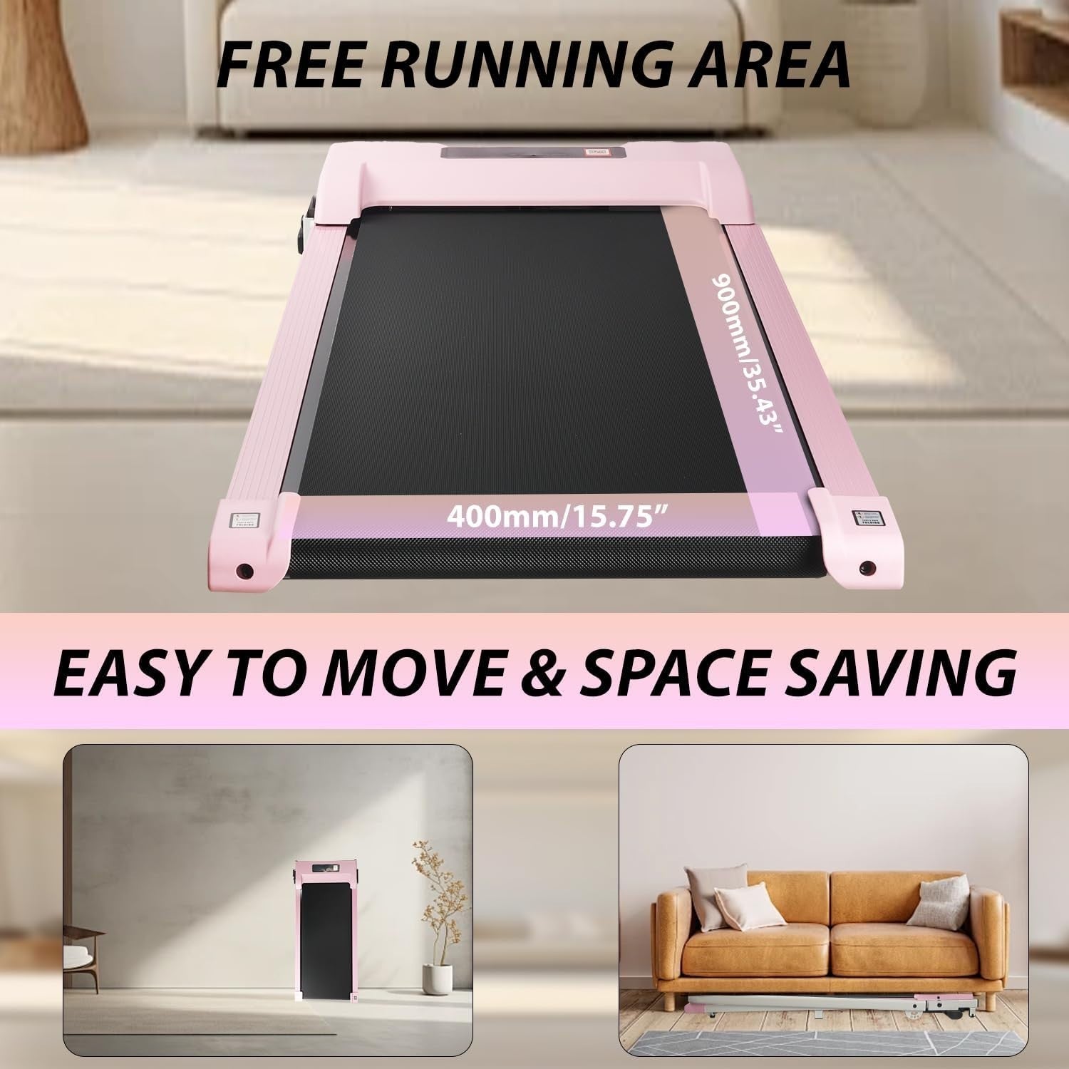 Under Desk Treadmill for Home Office – Silent, Incline, LED & App Control