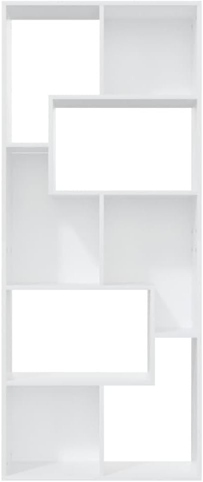 White Modern Bookcase Storage Cabinet 67x24x161cm – Sleek & Sturdy