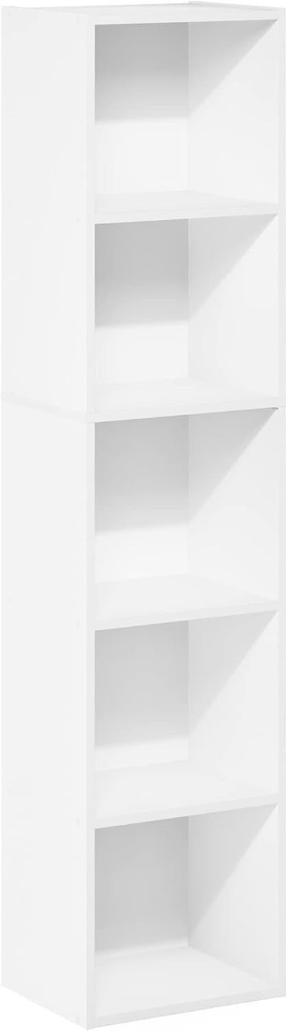 5 Cube Bookcase Storage Open Shelf Compact Design Organizer Bookshelf White