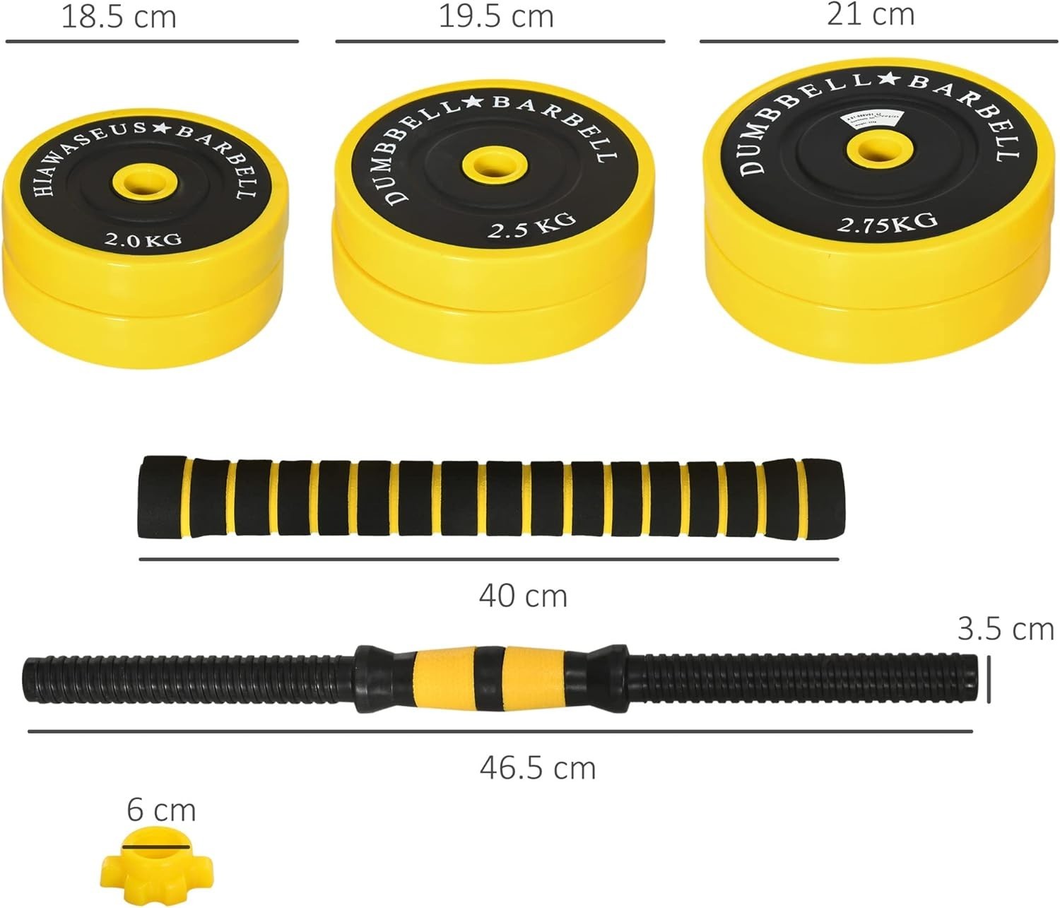 30KG Adjustable Dumbbell Barbell Set 3 in 1 Home Gym Weights