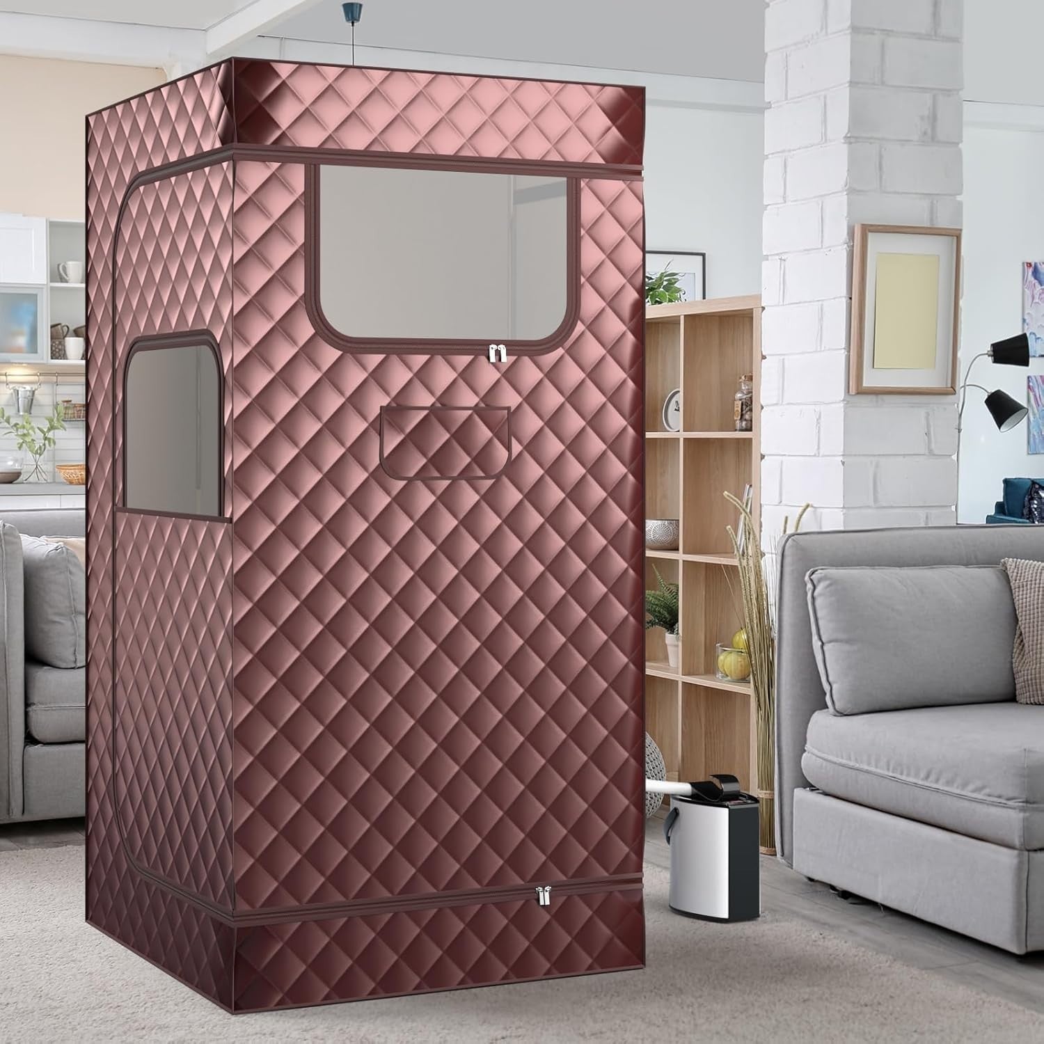Portable Home Steam Sauna Tent w/ 3L Steamer & Remote Full Body Detox Spa