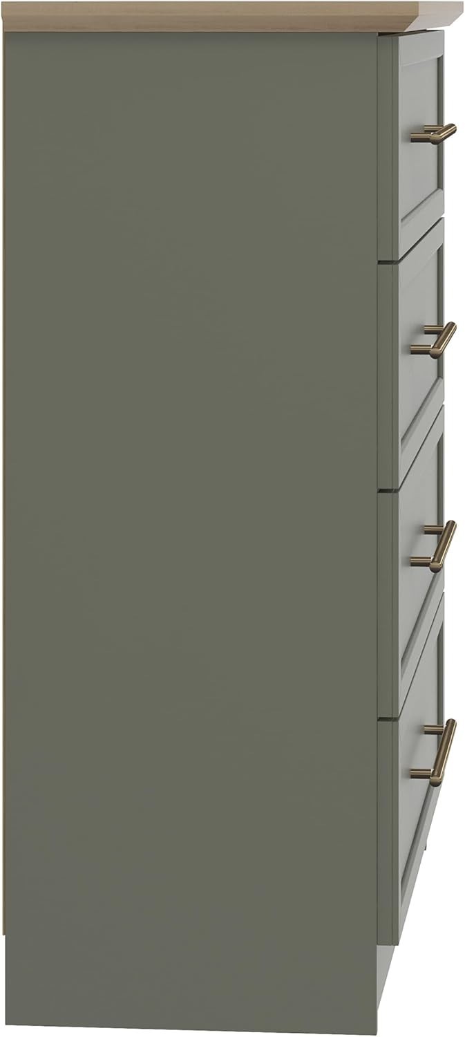 4 Drawer Storage Chest - Bedroom, Hallway & Entryway Organizer, Kale Green