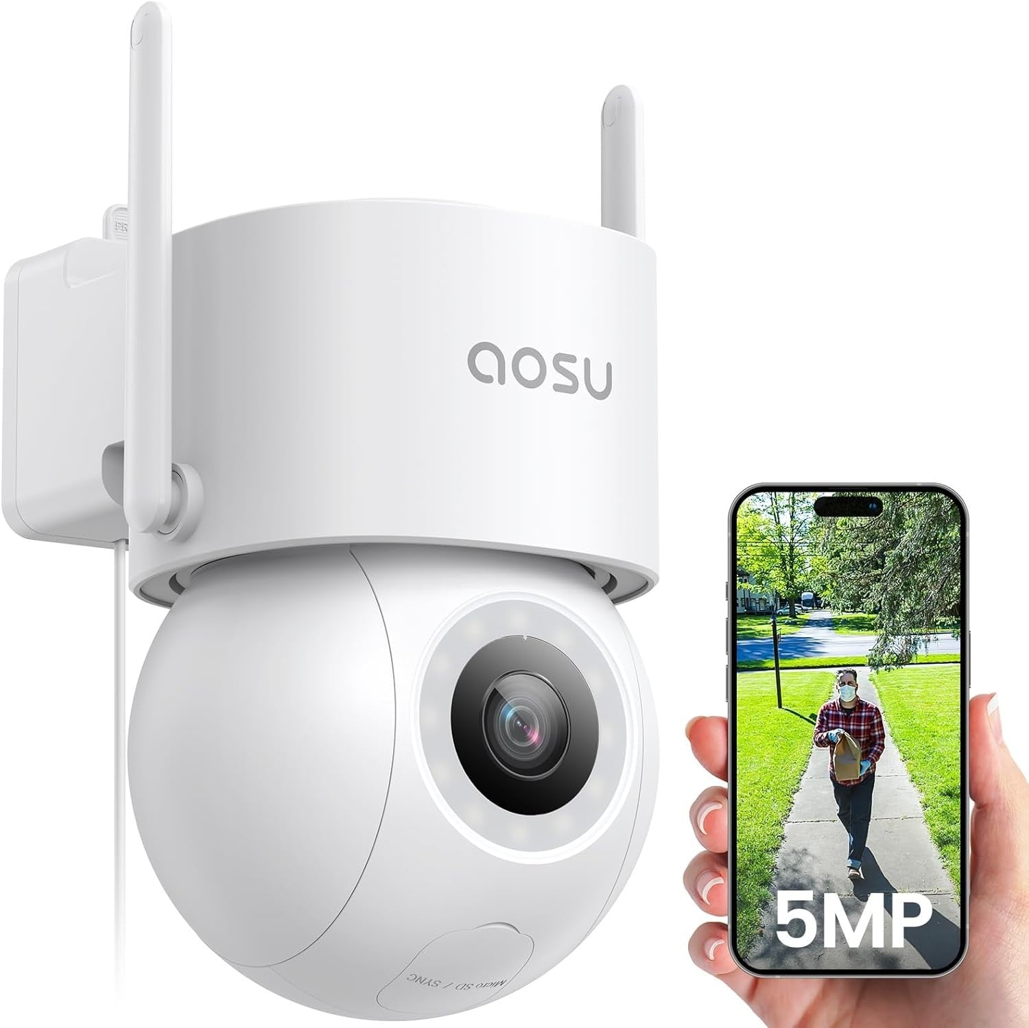 3K PTZ Security Camera Outdoor WiFi 360° Auto Tracking Night Vision