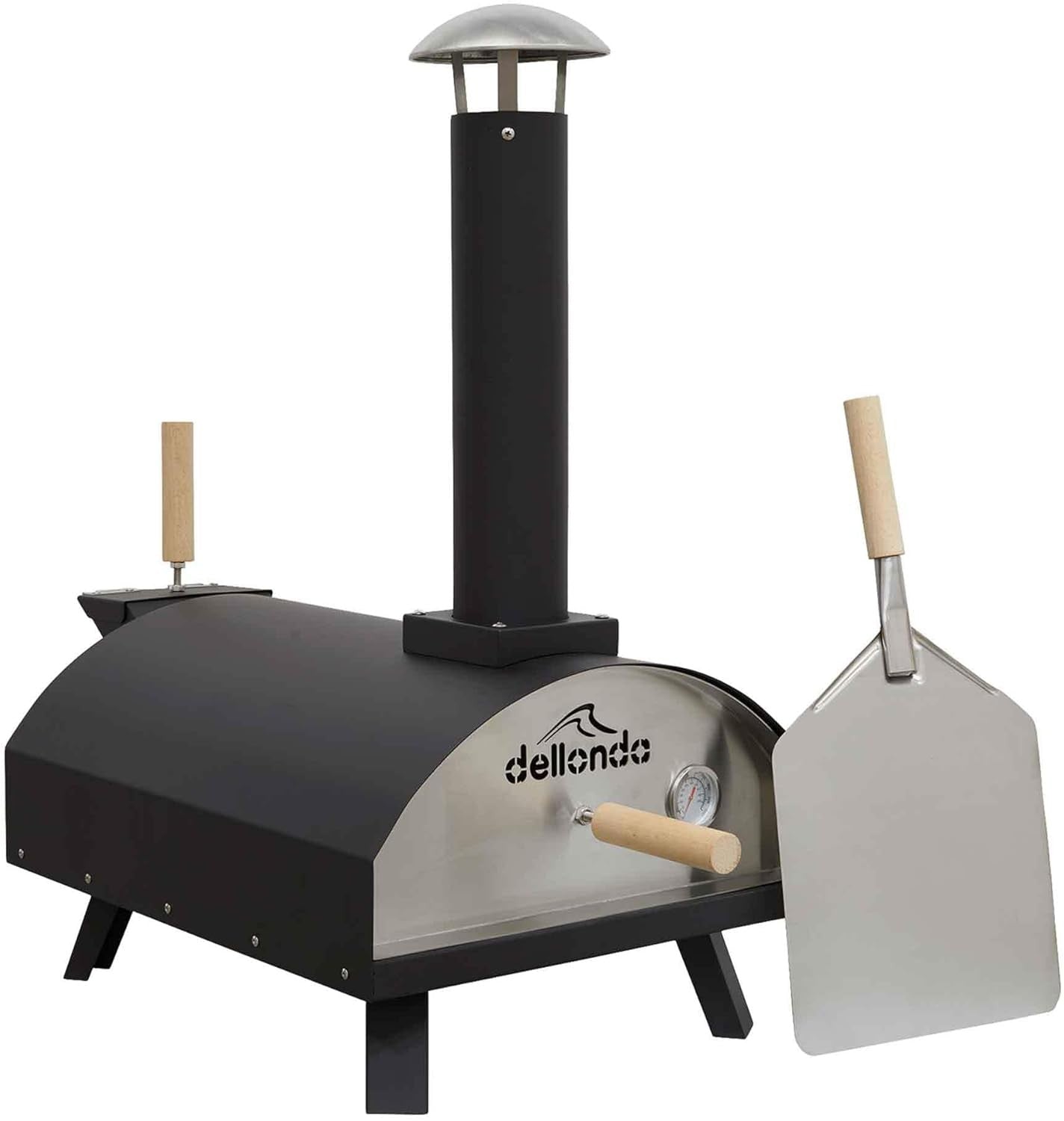 Outdoor Wood Fired Pizza Oven 14" | Portable Stainless Steel BBQ Smoker Grill