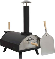 Outdoor Wood Fired Pizza Oven 14" | Portable Stainless Steel BBQ Smoker Grill