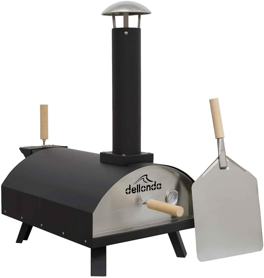 Outdoor Wood Fired Pizza Oven 14" | Portable Stainless Steel BBQ Smoker Grill