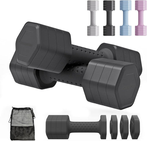 4-in-1 Adjustable Dumbbell Pair 1–2.3kg Soft Grip Non-Slip Home Gym