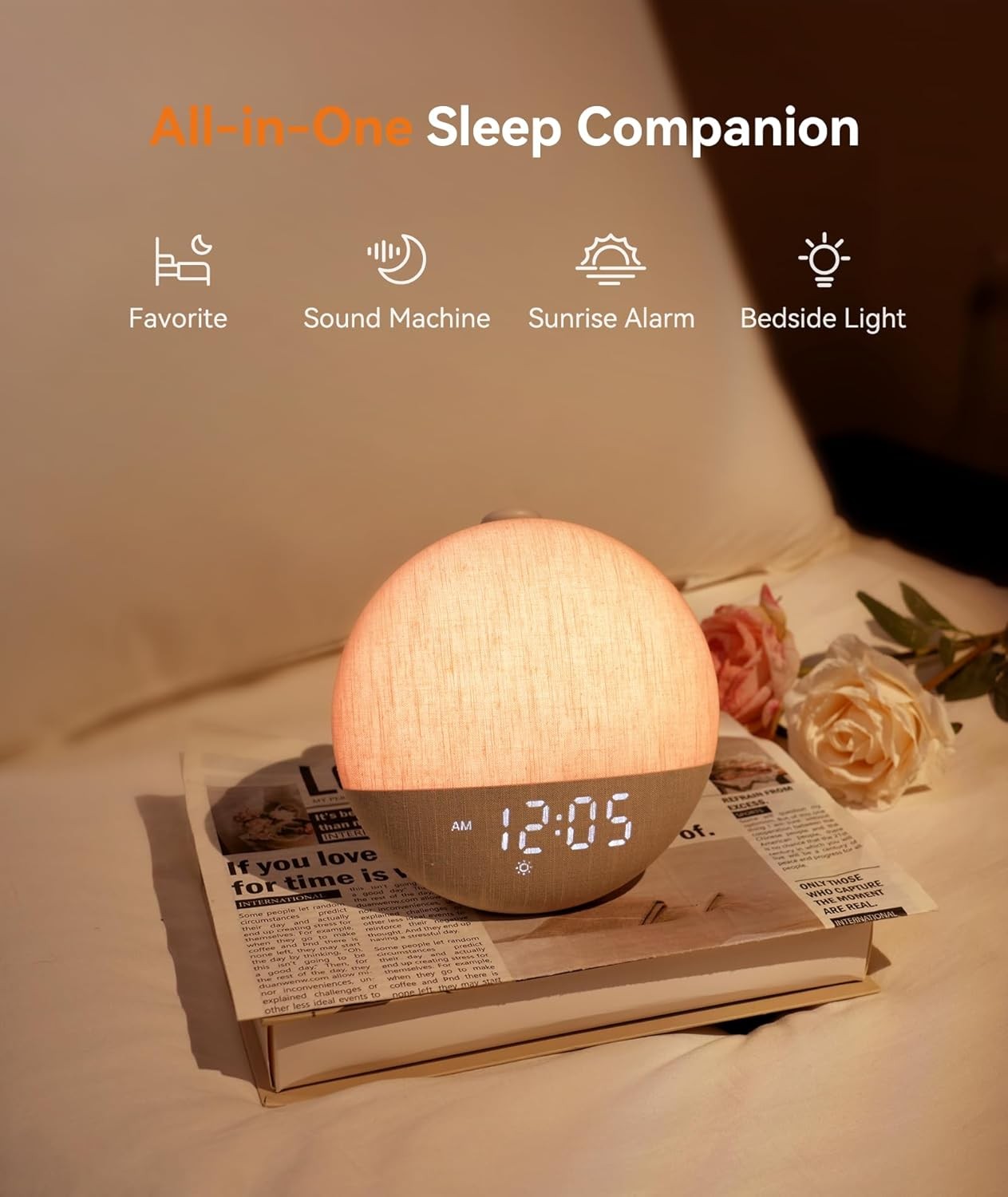 Sunrise Alarm Clock Wake Up Light White Noise 29 Sounds Night Lamp