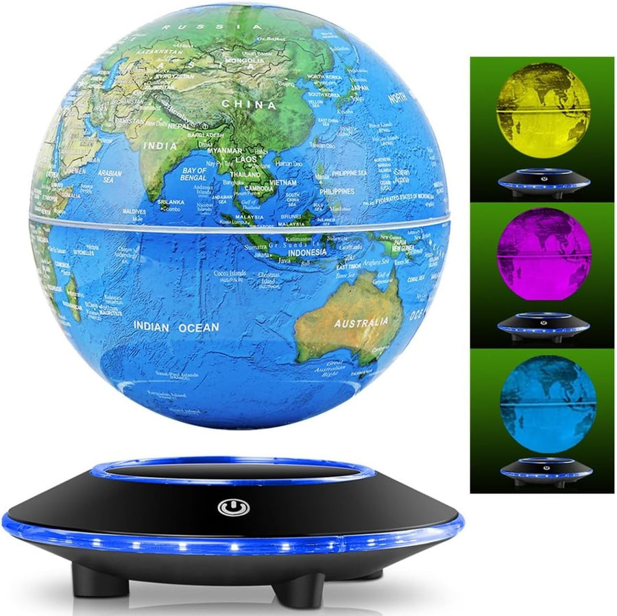 Colorful Magnetic Levitating Globe 7-Color Floating LED Desk Night Light