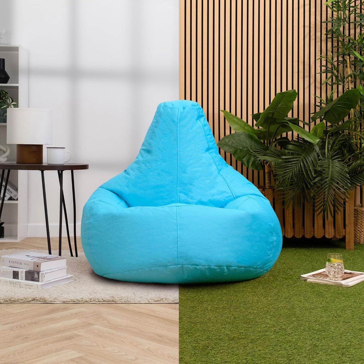 Aqua Blue Gaming Bean Bag Chair | Recliner Seat Indoor Outdoor Waterproof