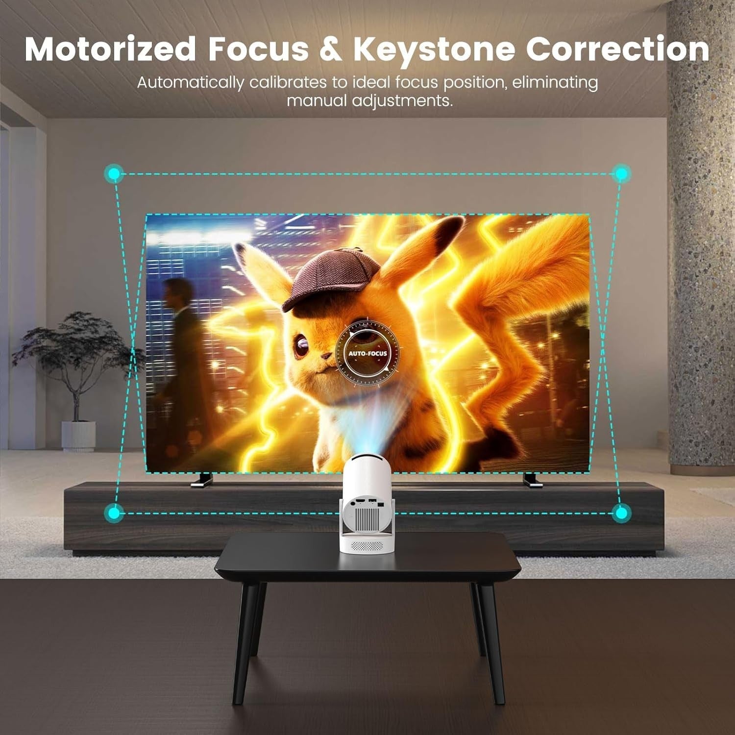 Mini 4K Projector WiFi 6 Bluetooth Android 11 Auto Keystone 210°
