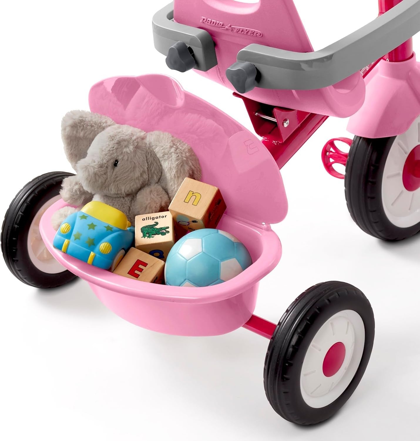 3 in 1 Toddler Tricycle Pink Kids Trike Adjustable Seat Storage 1.5-5Y