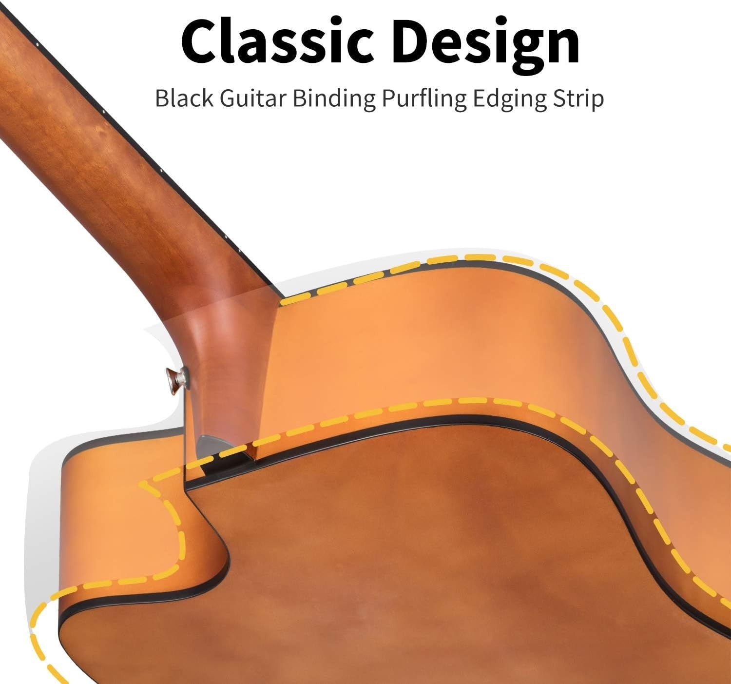 41in 4/4 Full Size Acoustic Guitar Starter Kit Cutaway w/ Bag