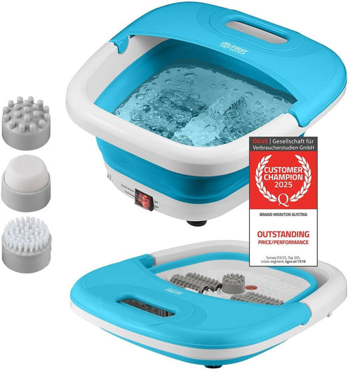 Foldable Electric Foot Spa Massager Heat Bubbles Infrared Rollers 450W