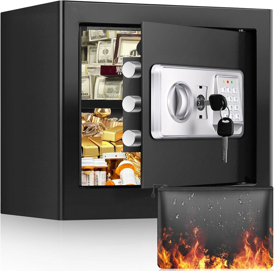 34L Digital Safe Box Alarm Silent Mode A4 Document Money Safe