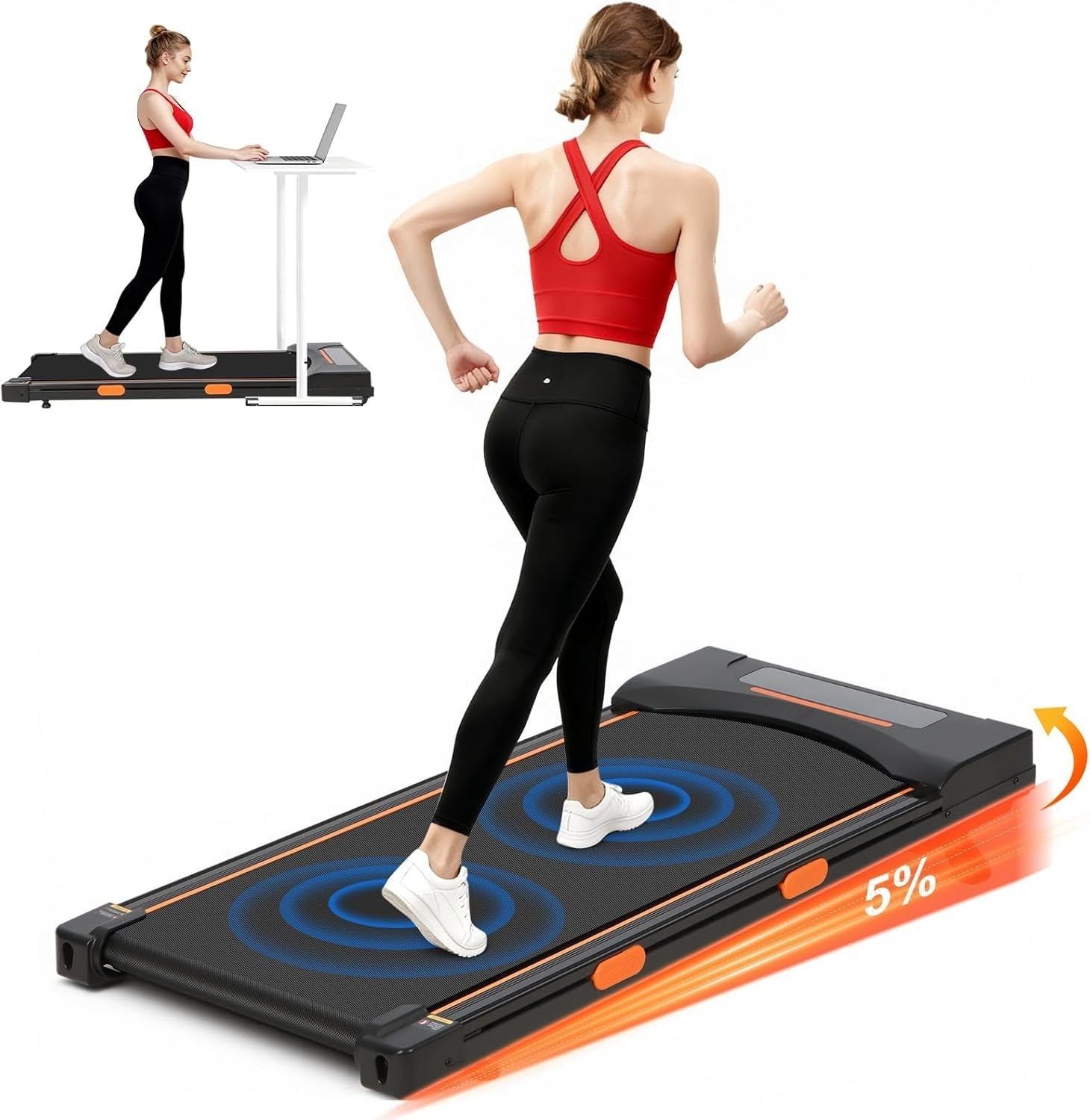3-in-1 Incline Walking Pad Treadmill Compact Home Office LED Remote