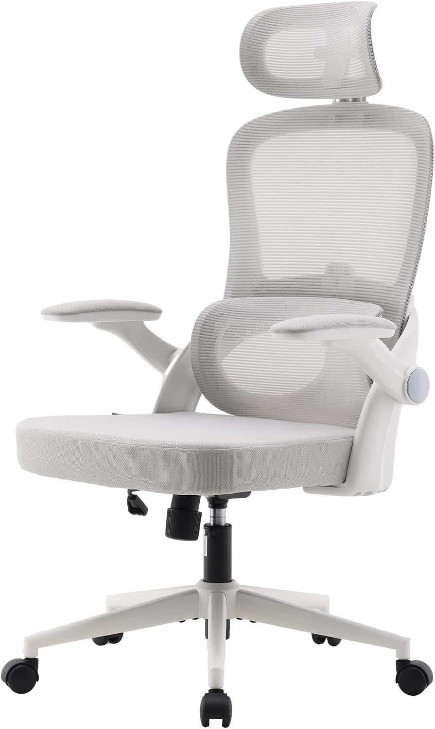 Ergonomic Mesh Office Chair Tall People Adjustable Lumbar Flip-Up Arms 300lb Sup