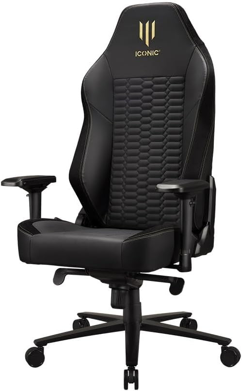 Premium XL Ergonomic Gaming Chair Black Gold High Back Office Seat