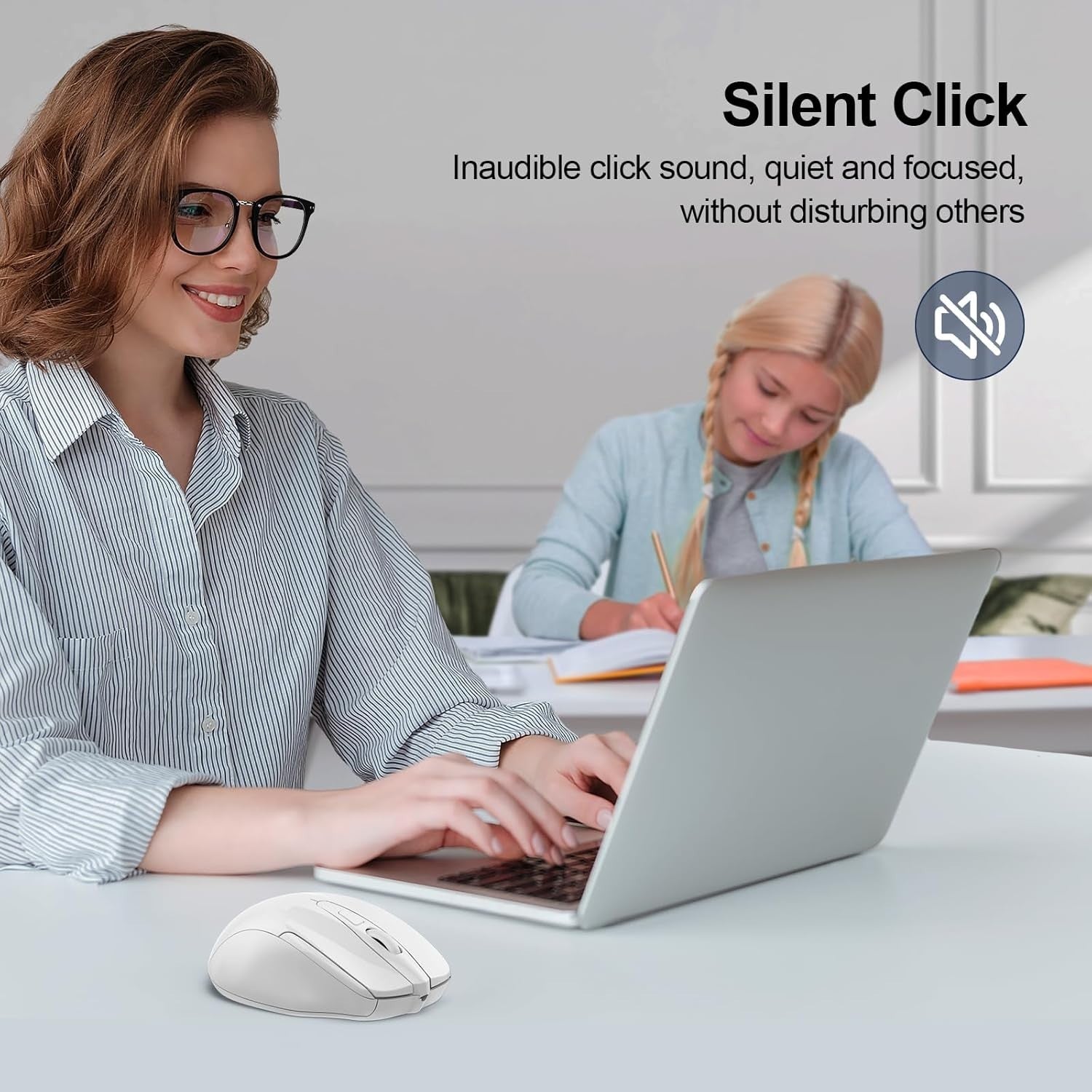 Silent Wireless Bluetooth Mouse 4800DPI Ergonomic Rechargeable Laptop PC
