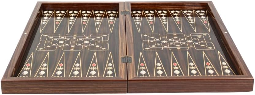 20 Inch Wooden Carved Backgammon Set Luxury Folding Strategy Board Game