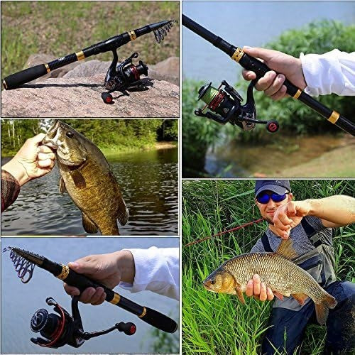 Telescopic Fishing Rod Reel Combo Travel Kit Saltwater Freshwater