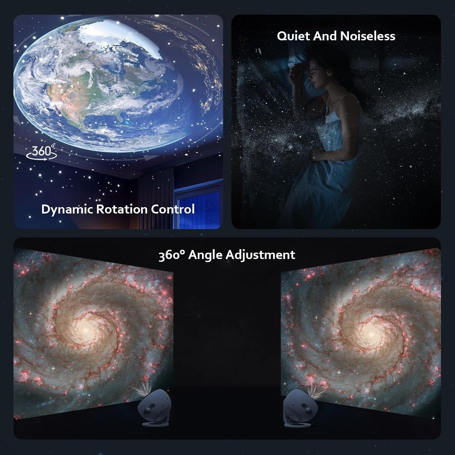 5K Starry Sky Projector Planetarium Night Light 3 Glass Slides LED