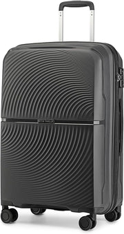 Medium Hard Shell Suitcase 4 Spinner Wheels Lightweight PP TSA Lock Black