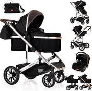 3 in 1 Baby Pram Travel System Pushchair Car Seat From Birth to 22kg