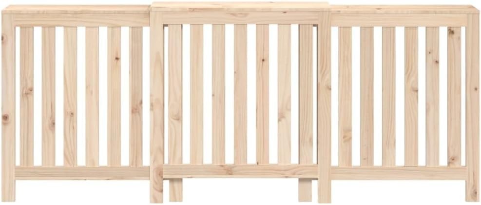 Radiator Cover Solid Wood 210x21x85cm Natural Finish | Slatted Design