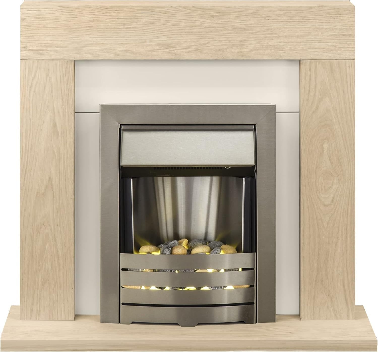 Electric Oak Fireplace Suite 2000W LED Fire Freestanding Modern Heater