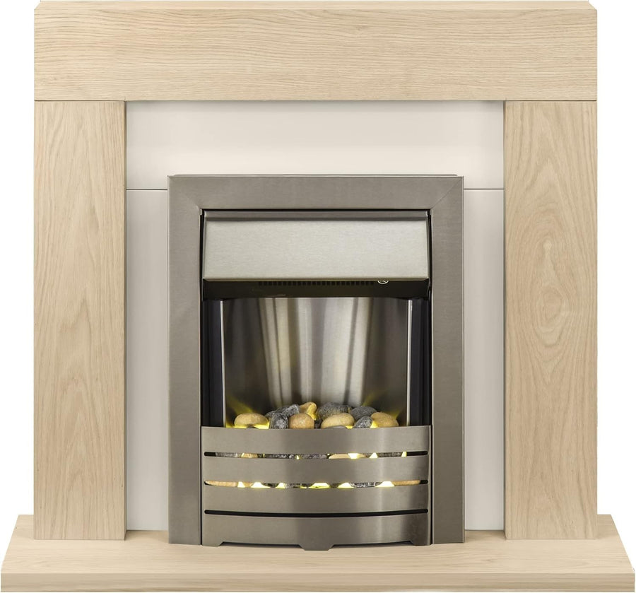 Electric Oak Fireplace Suite 2000W LED Fire Freestanding Modern Heater