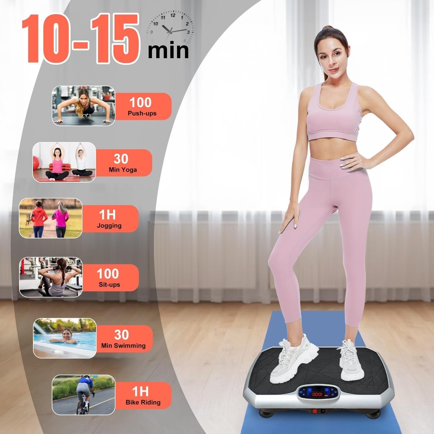 Vibration Plate Exercise Machine Bluetooth Remote Full Body 350lb