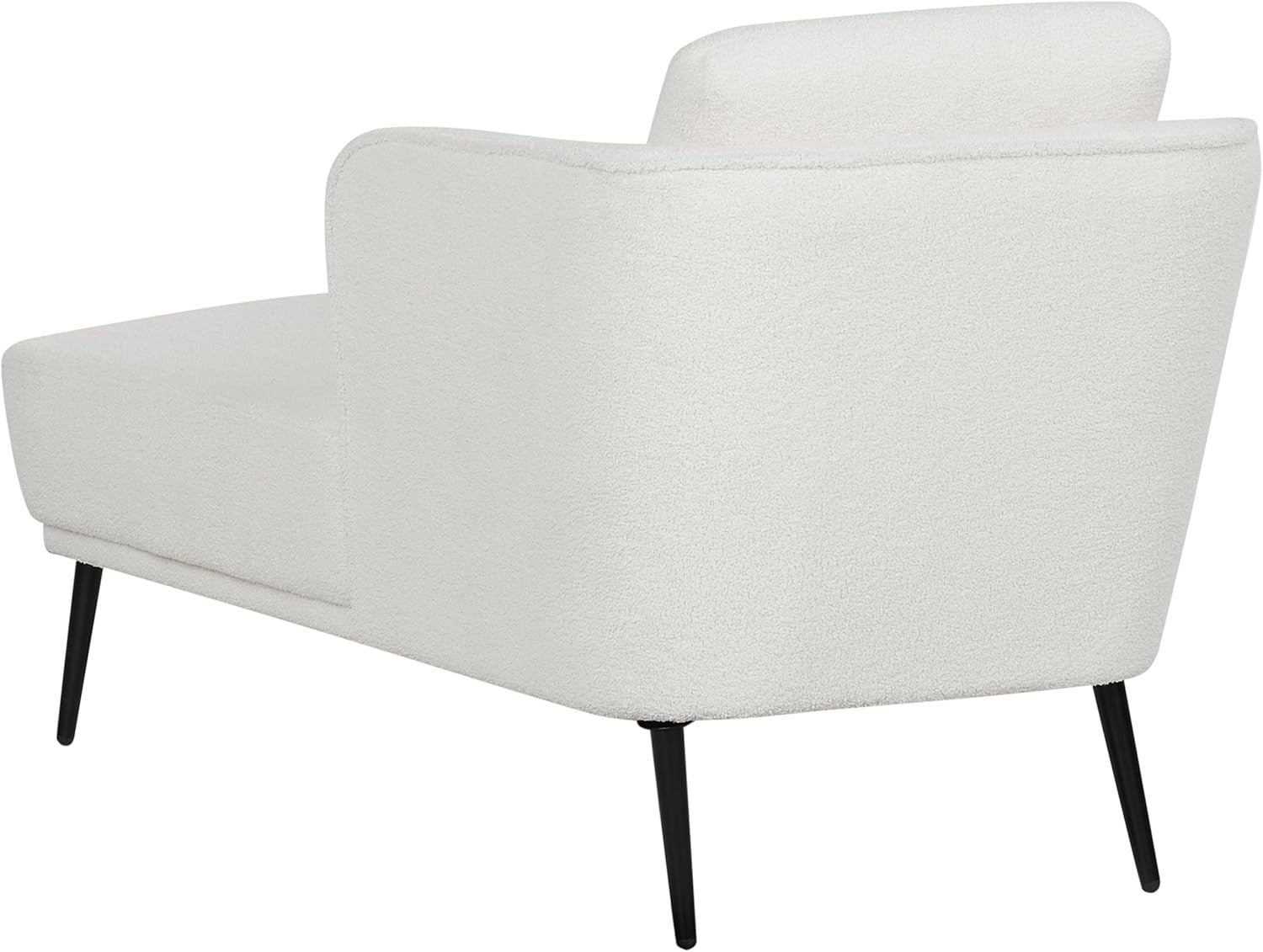 Boucle Chaise Lounge Sofa Left-Hand | Retro Style Off-White Compact Seat