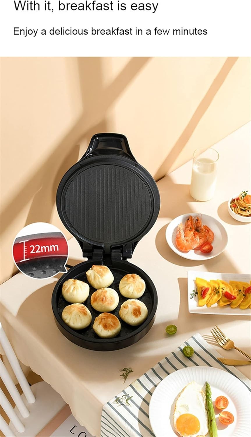Electric Double-Sided Crepe Maker Pan NonStick Pancake Griddle Fast Even Heating