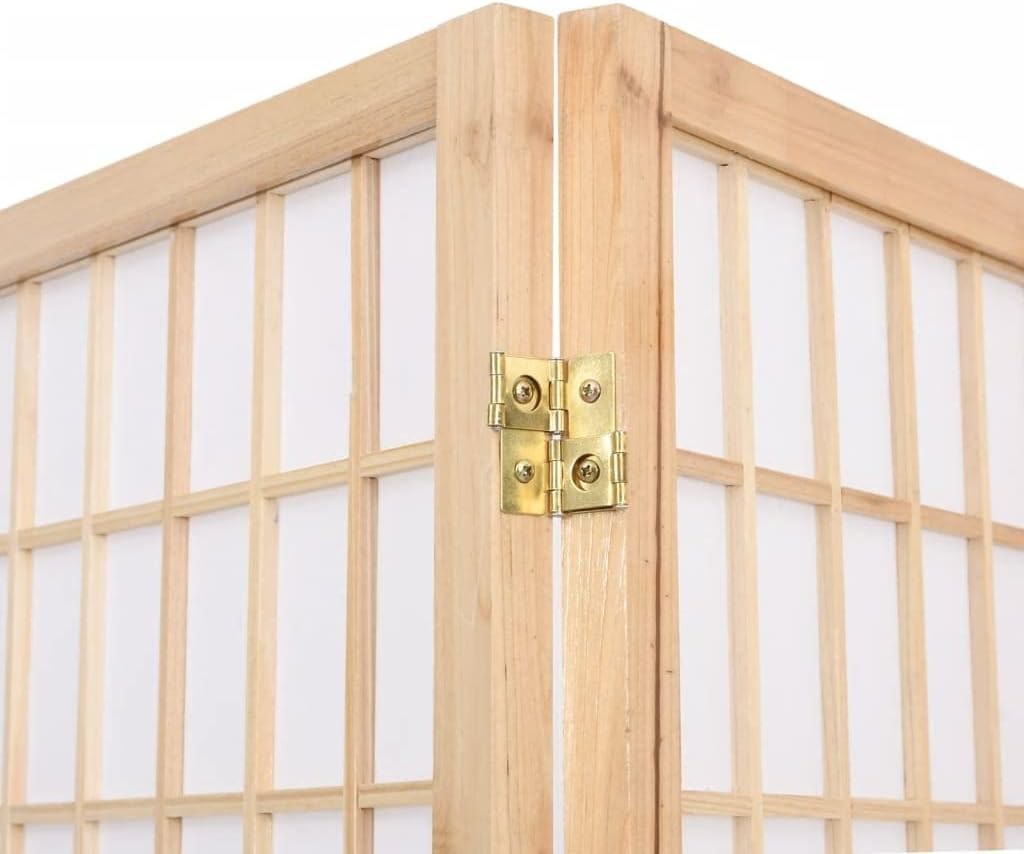 3 Panel Japanese Style Folding Room Divider 120x170cm – Natural Wood & Rice Pape