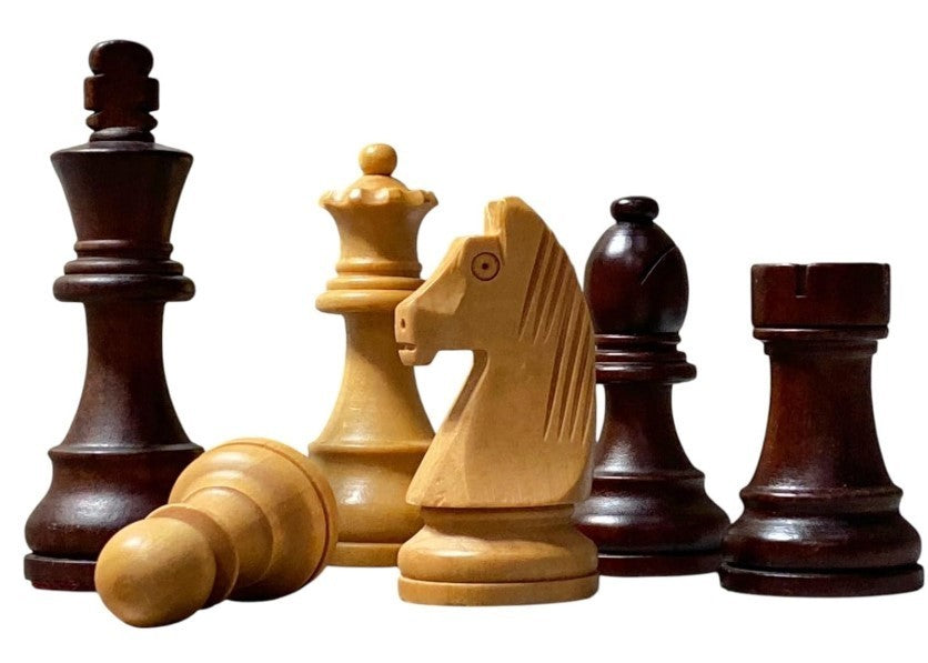 Luxury 3.9" Weighted Wooden Chess Pieces Set | Staunton Style | Felted Bases
