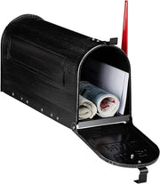 Vintage Black US Mailbox Wall Mount Lockable Steel Large Retro Post Box