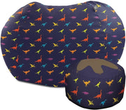 Kids Dinosaur Bean Bag Chair with Footstool – Soft, Washable, Toddler Seat