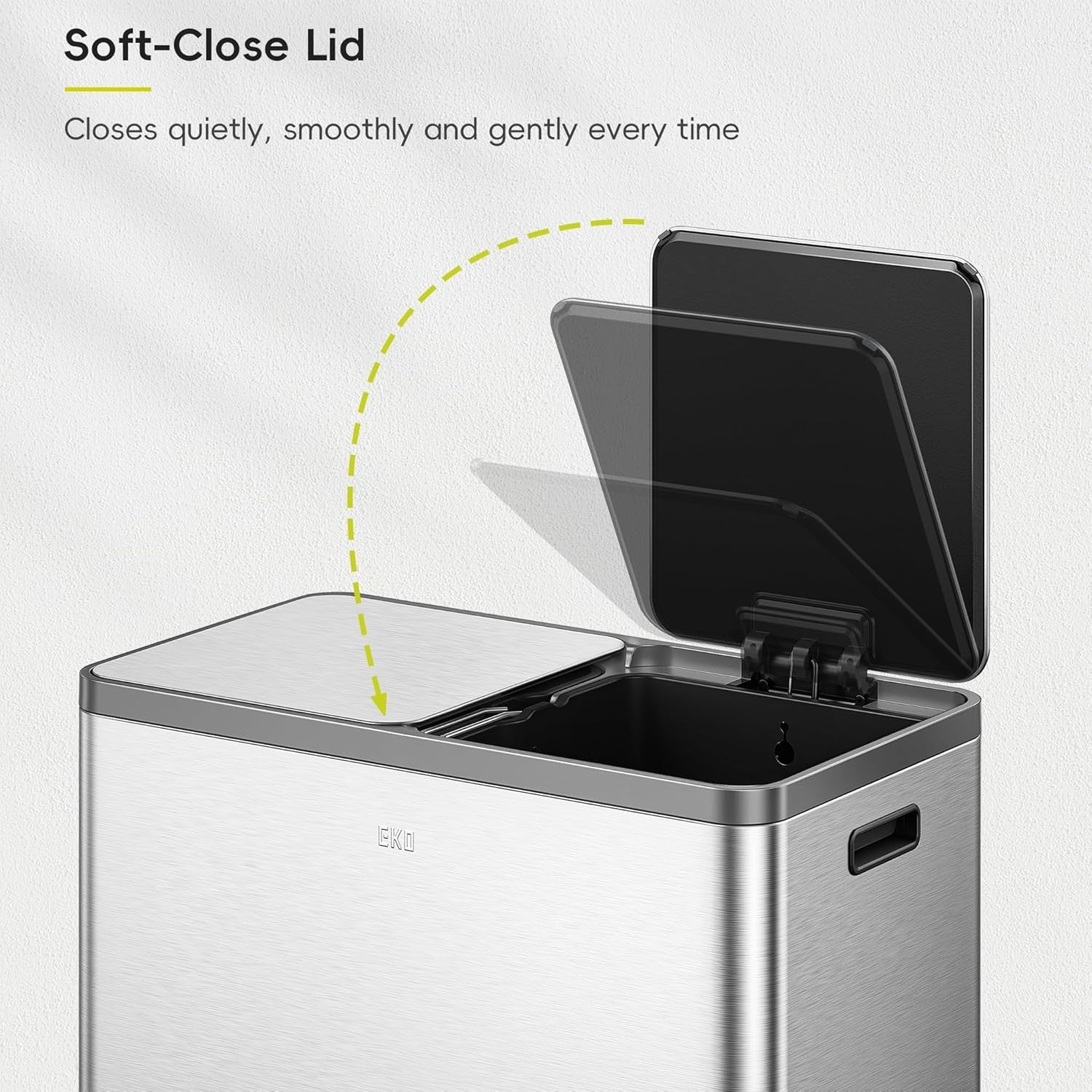 60L Dual Recycling Kitchen Bin 30L+30L Matt Black Pedal