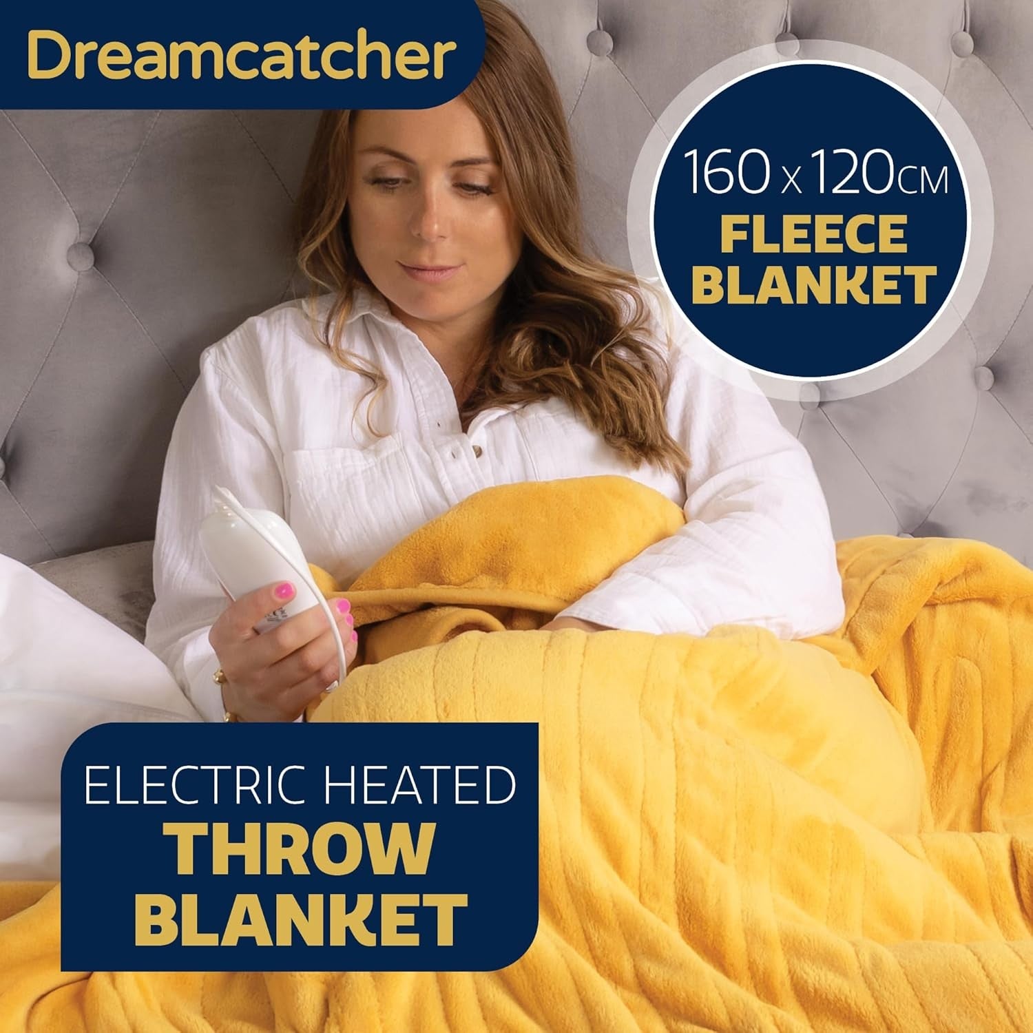Electric Heated Throw Blanket 160x120cm Soft Fleece 9 Heat Timer