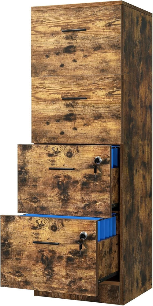 Tall Locking File Cabinet 4 Drawer A4 Letter Vertical Storage Unit