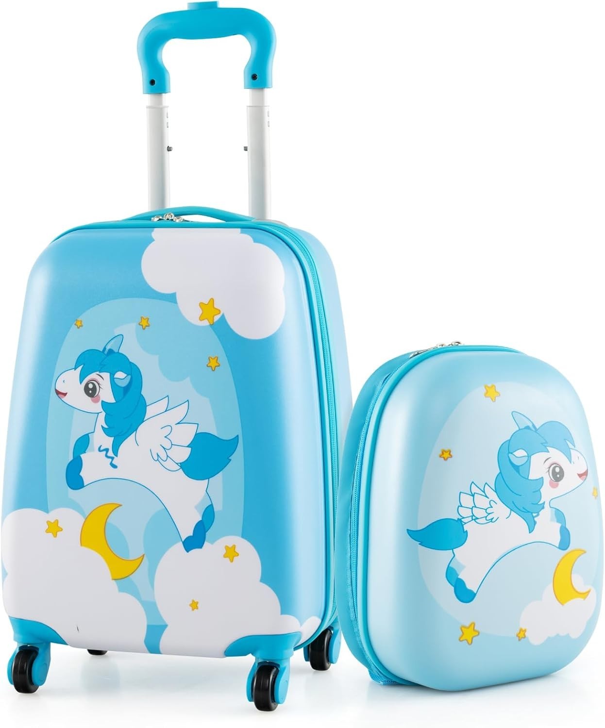 Unicorn Kids Suitcase 16” Trolley Case Backpack Set Hard Shell
