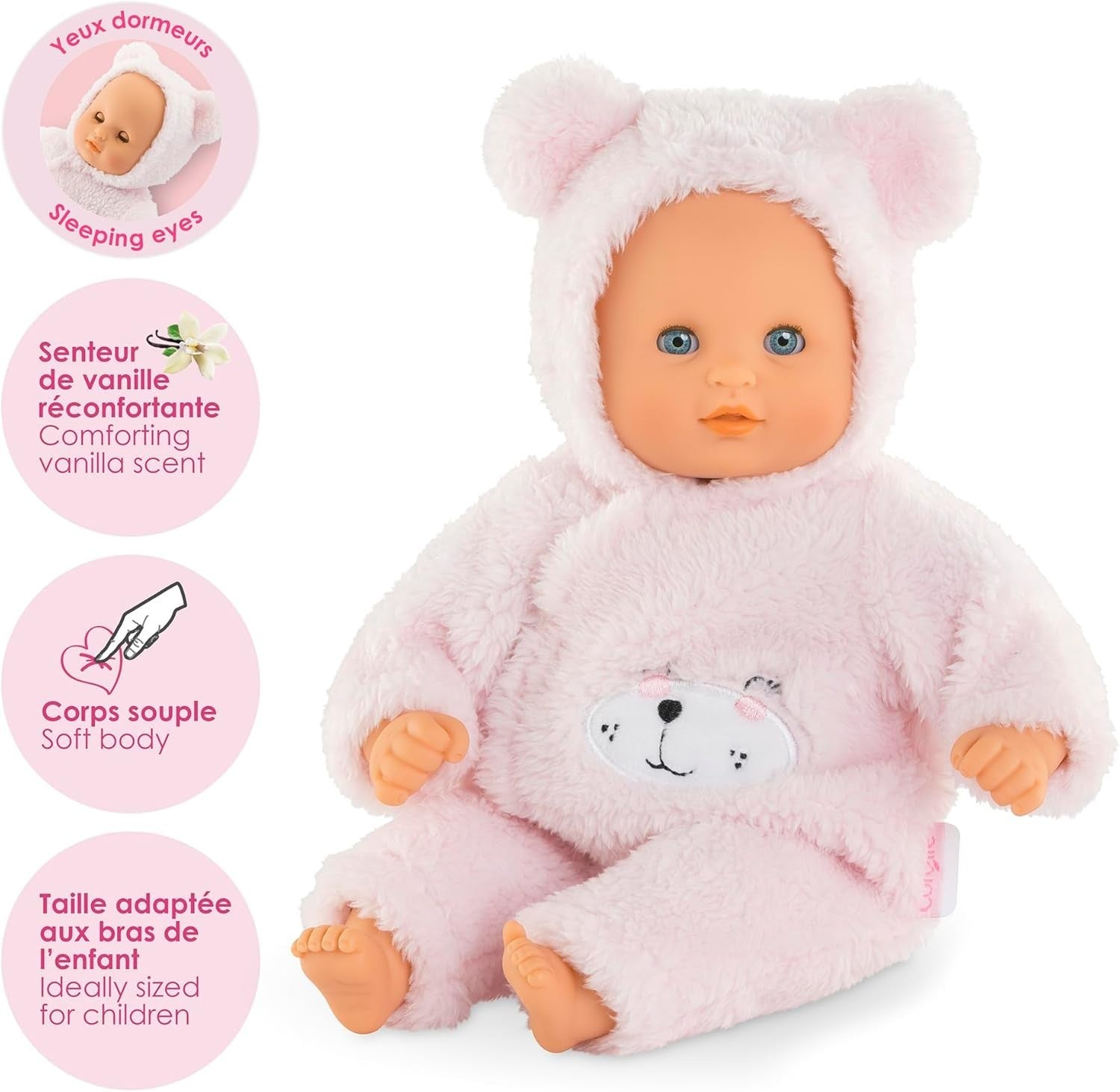 12-Inch Soft Baby Doll Teddy Bear Outfit Sleepy Eyes Cuddle Toy